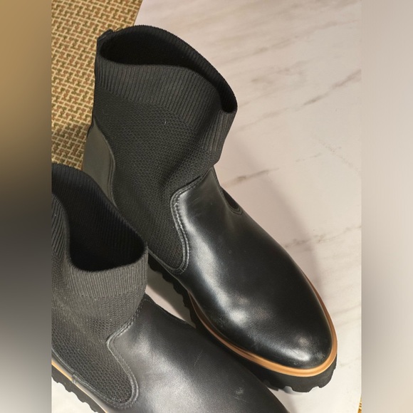 Retro Festival ALL BLACK Platform Black slip on Boots sz 40 / 9.5 - Picture 4 of 4